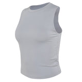 Stretch Running  Sleeveless Cropped Tanks
